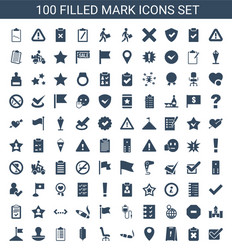 100 mark icons vector