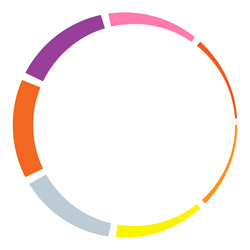 7 part section segmented circle abstract dashed vector