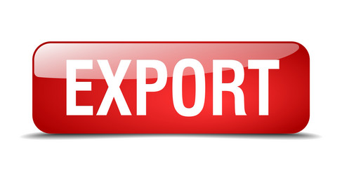 export red square 3d realistic isolated web button vector image