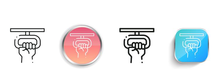 hang icon thin linear regular and button style vector image