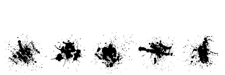 Ink splashes and blots set vector