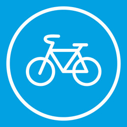 Sign bike icon white vector