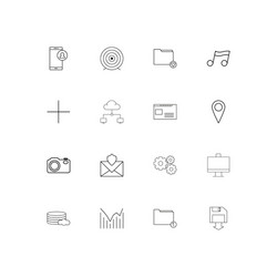 web linear thin icons set outlined simple vector image