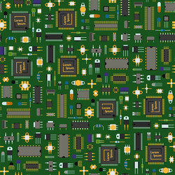 computer chip technology processor circuit vector image