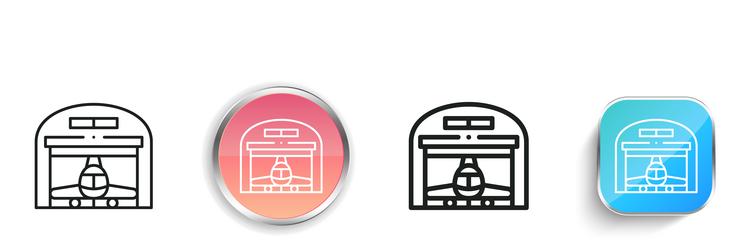 hangar icon thin linear regular and button style vector image