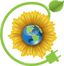 Sunflower and Globe Symbol vector