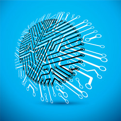 technology cpu design with circular vector image