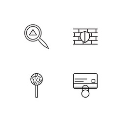 Cyber security linear icons set simple outline vector