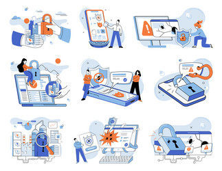 data protection computers and networks enable vector image