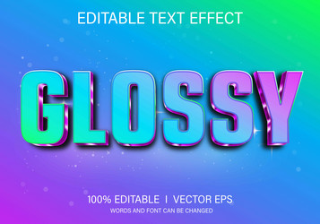 glossy text effect with modern style design vector image