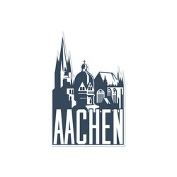 monochrome badge icon aachen city on white vector