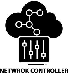 netwrok controller icon black sign Vector Image