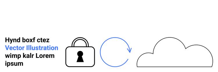 secure cloud storage concept with padlock refresh vector image