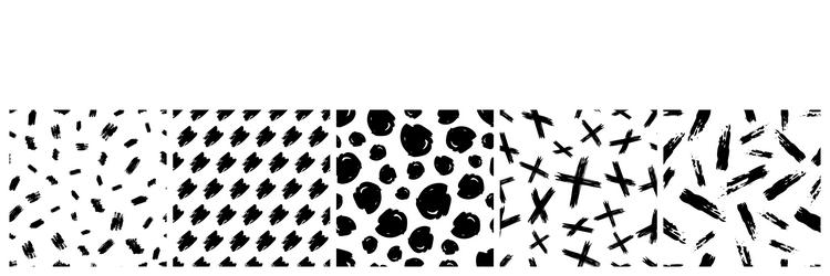 set of seamless patterns with scribble smears vector image