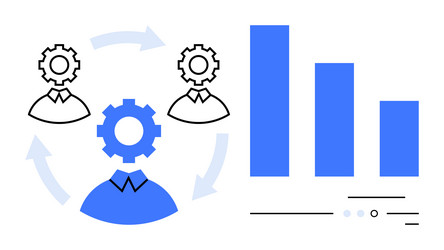 team collaboration and data analysis workflow vector image