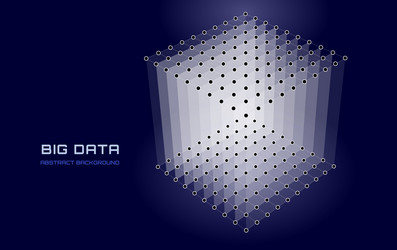 abstract 3d grid cube from dots and lines vector image