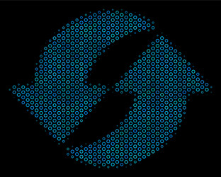 refresh composition icon of halftone bubbles vector image