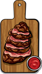 Grilled beef steaks Royalty Free Vector Image - VectorStock