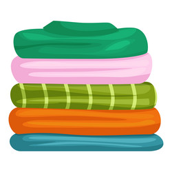 stack of soft colorful towels folded on top vector image