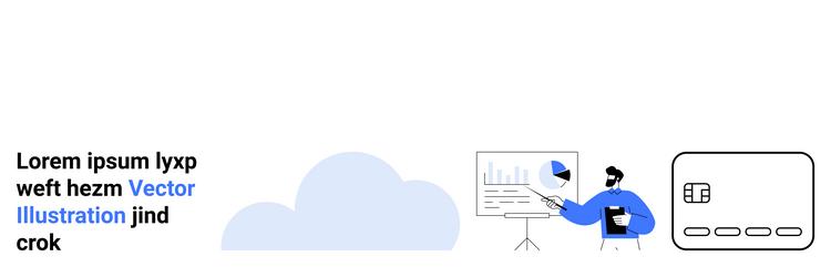 cloud storage and data analysis presentation vector image
