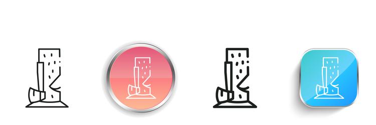 cutting icon thin linear regular and button style vector image
