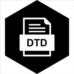 dtd file document icon vector image
