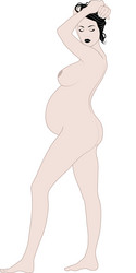 Naked Pregnant Woman Vector Image