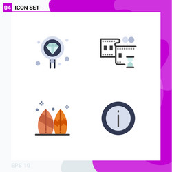 set 4 flat icons on grid for coding sport vector