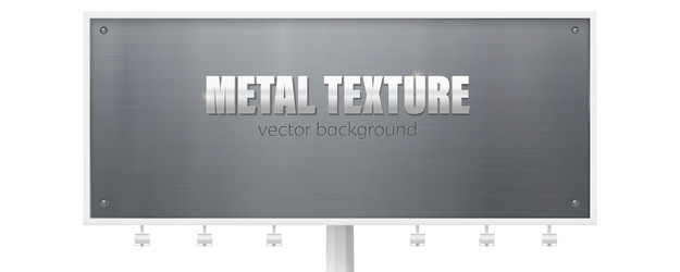 Billboard with metal plate bolted screws placard vector