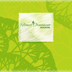 green retro frame background with abstract trees vector image