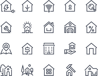 home line icons browser interface button vector image