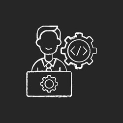 it department chalk white icon on black background vector