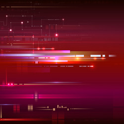 Red Tech Circuit Background vector