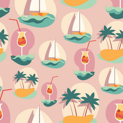 Seamless background pattern with summer elements vector