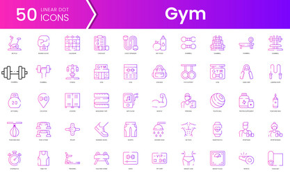 set of gym icons gradient style icon bundle vector image