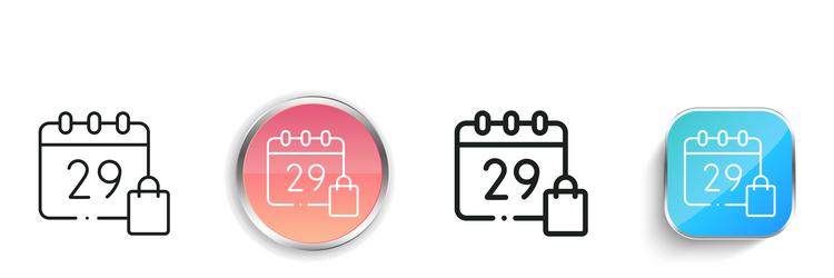 cyber monday icon thin linear regular and button vector image