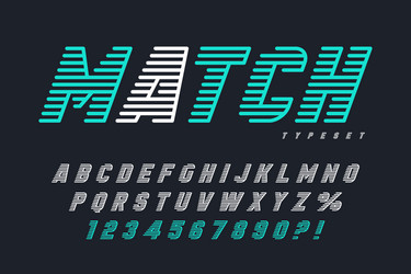 dynamic display letters design alphabet numbers vector image