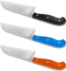 Santoku knife with handle in different color vector