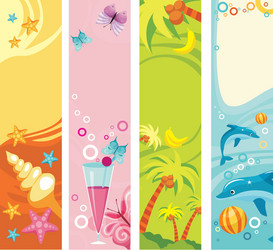 Tropical Beach Banners Set Vector Image