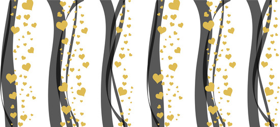 a golden heart rectangle - pattern in the form vector image