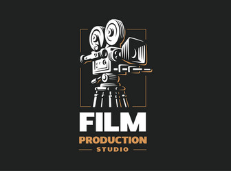 Cinematic Film Studio Emblem Vector Image