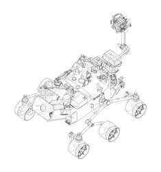 mars rover rendering of 3d vector image