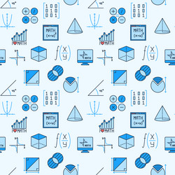 Mathematics blue seamless pattern - science vector