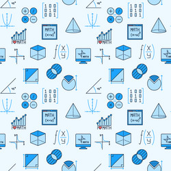 mathematics blue seamless pattern - science vector