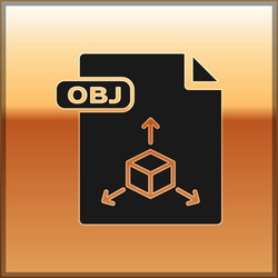 Black obj file document download button icon vector