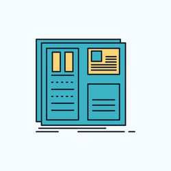 design grid interface layout ui flat icon green vector image
