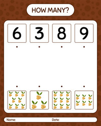 how many counting game with longan worksheet vector image