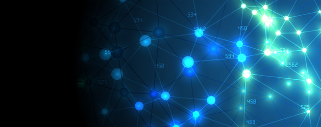 neural network concept connected cells with links vector image