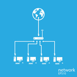 Social network background with computer vector