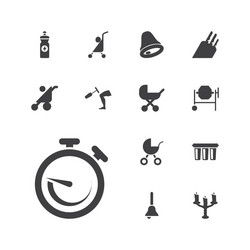 13 metallic icons vector